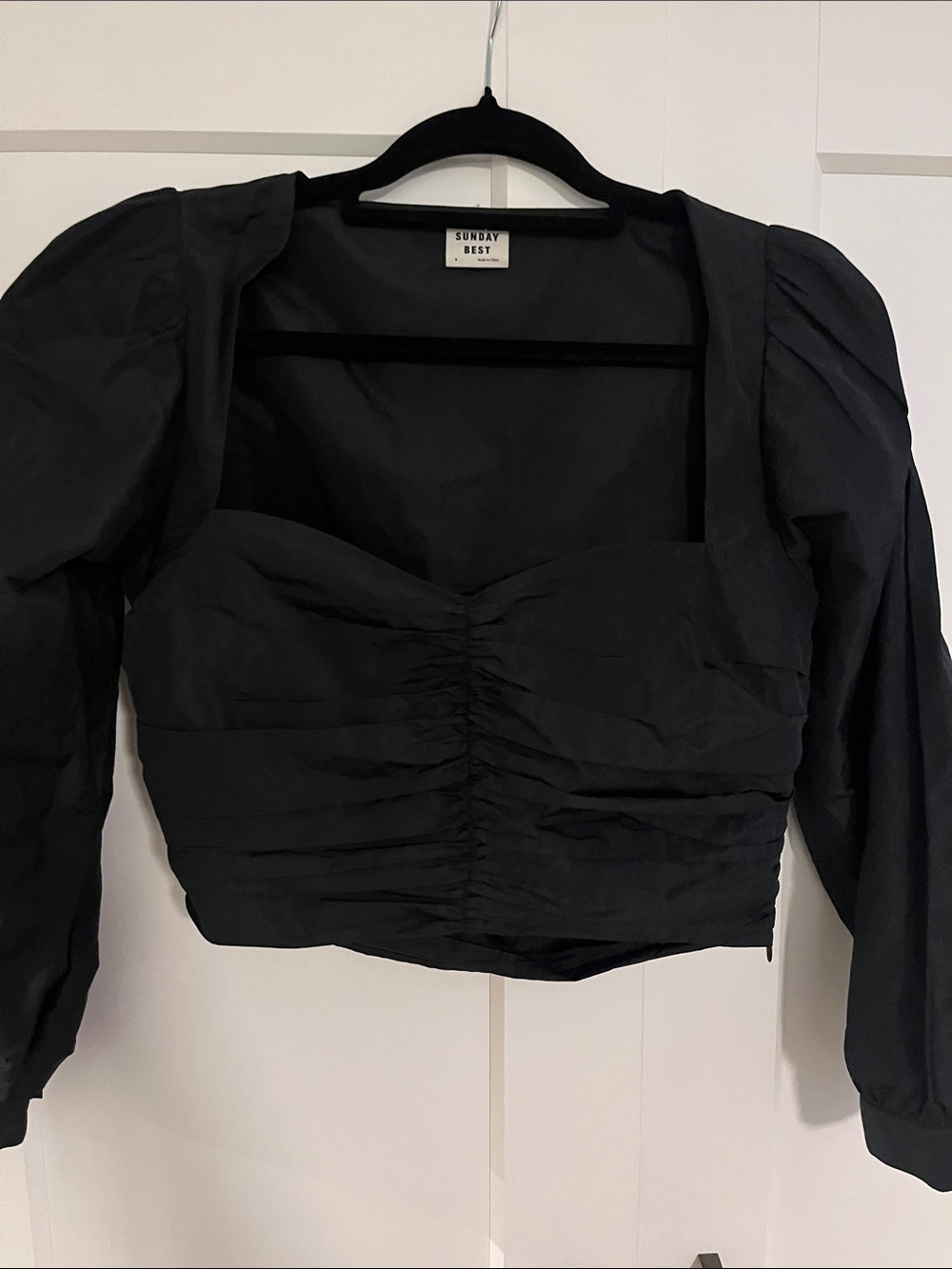 Sunday best black long sleeve blouse size 8